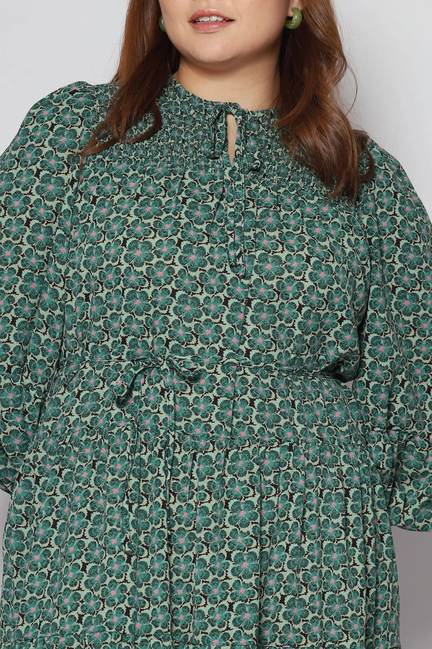 Maggie Dress in Green Floral