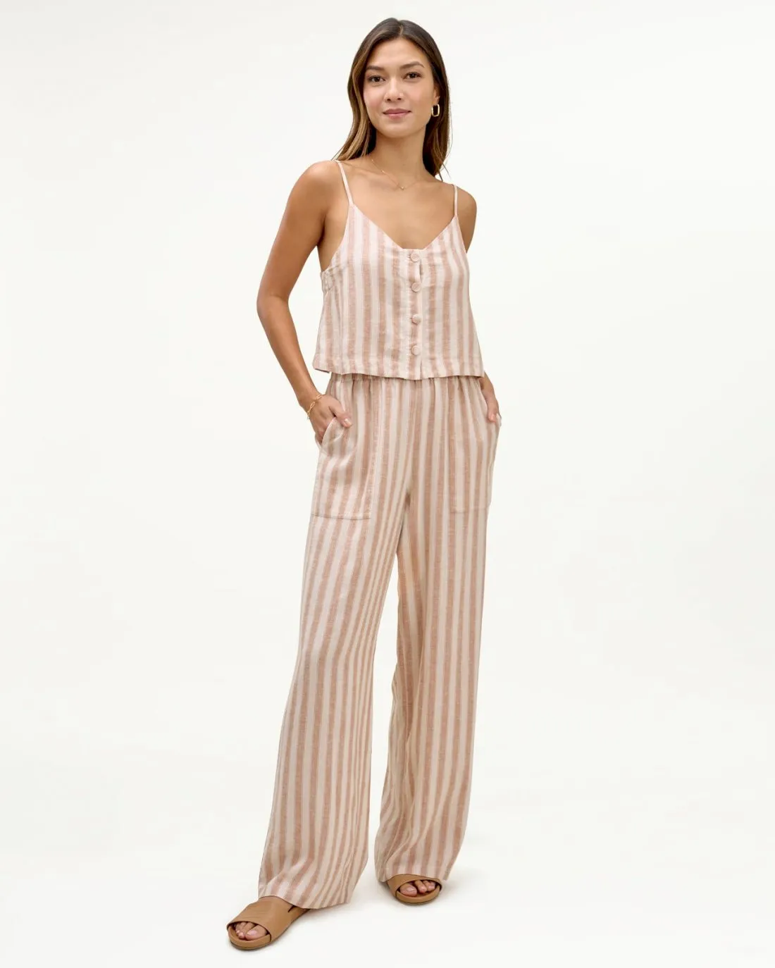 Mary Lawless Lee x Splendid Stripe High-Waisted Wide Leg Pant