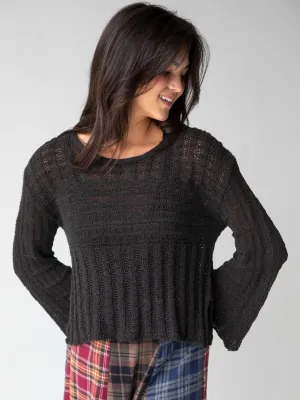 Monterey Tape Yarn Sweater - Washed Black