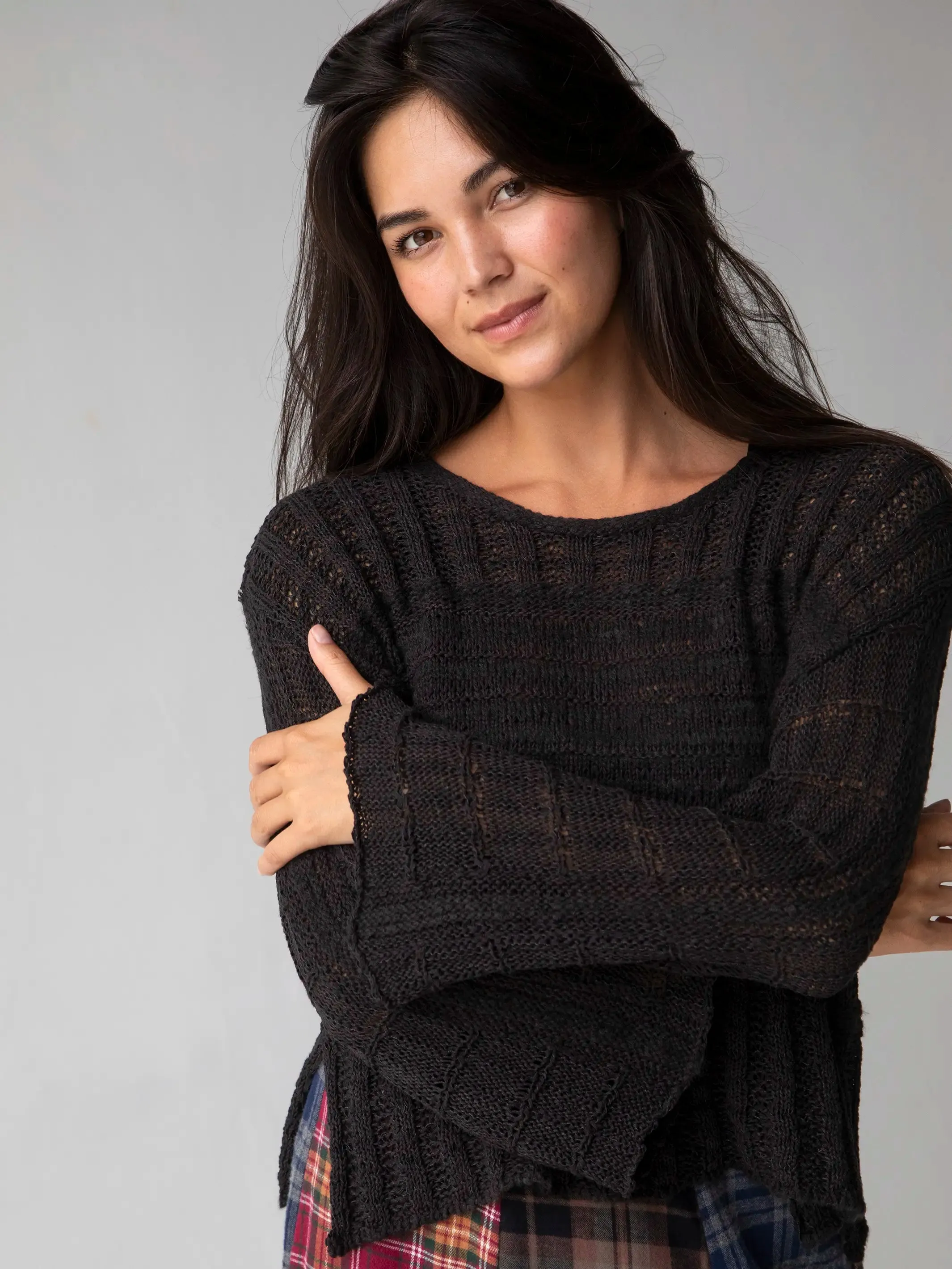 Monterey Tape Yarn Sweater - Washed Black