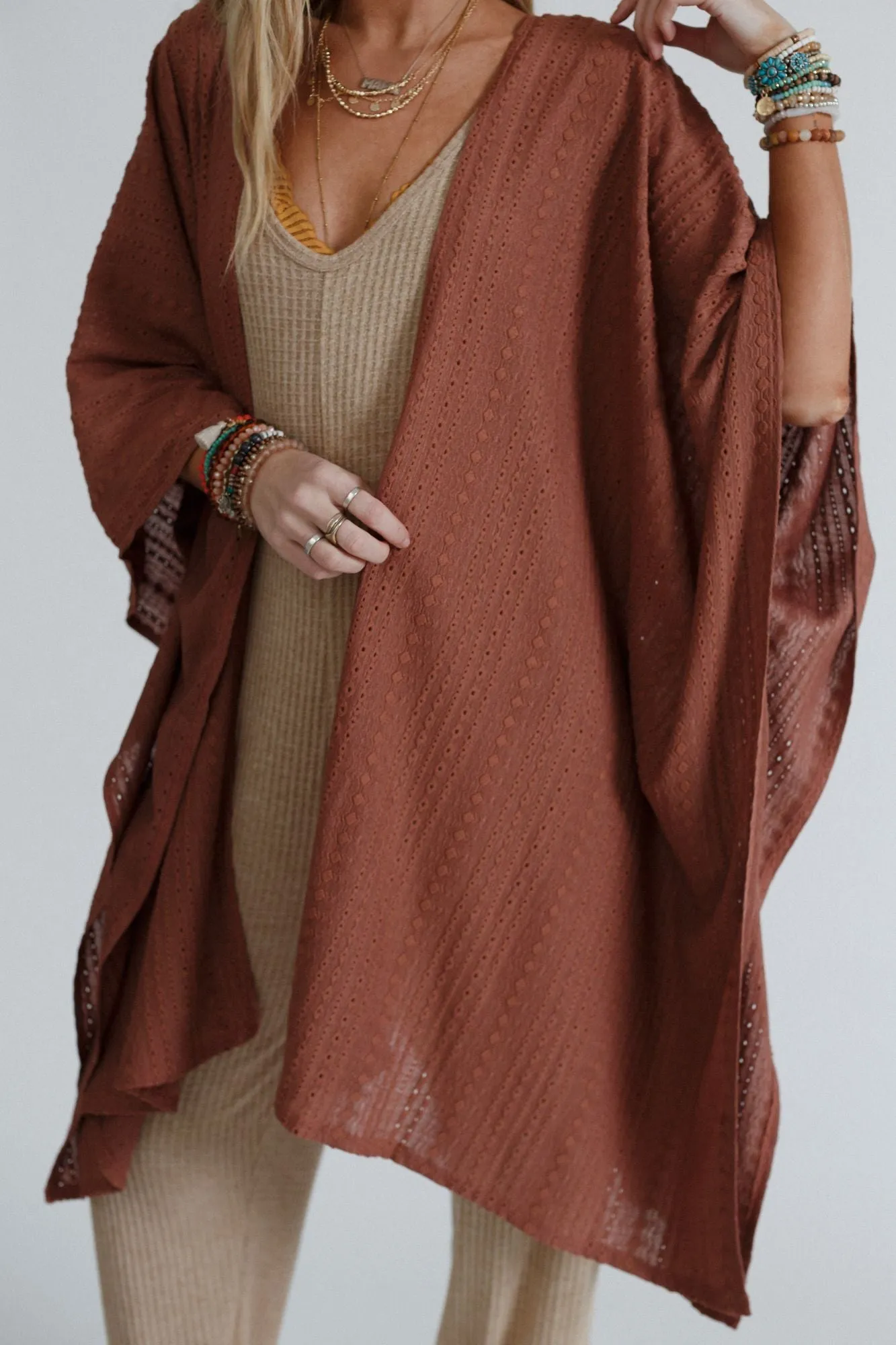 Mystic Meadow Kimono - Brown Sierra