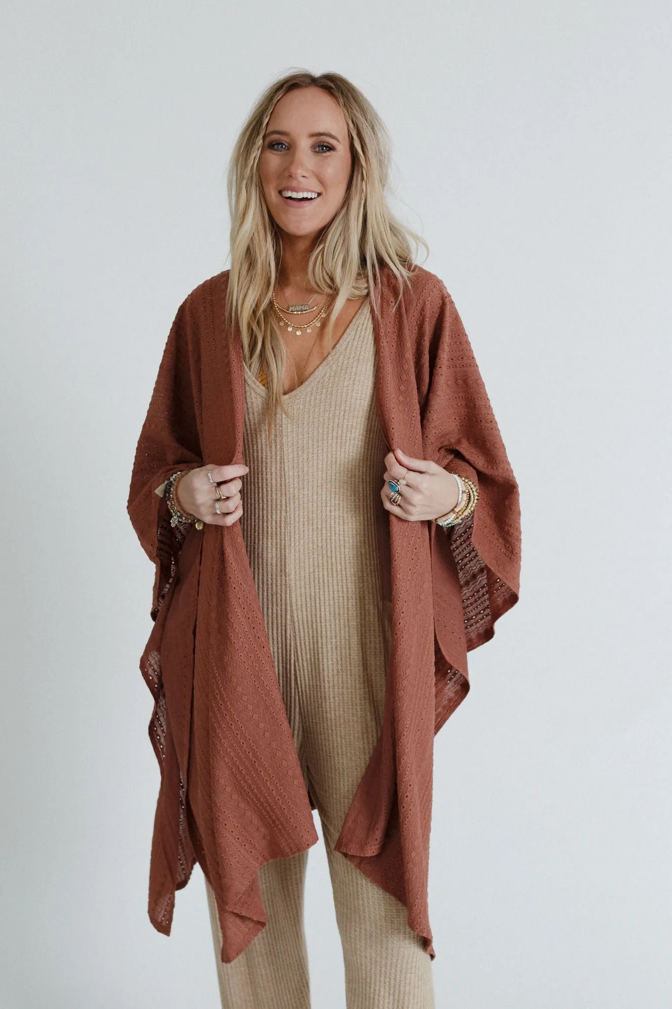 Mystic Meadow Kimono - Brown Sierra