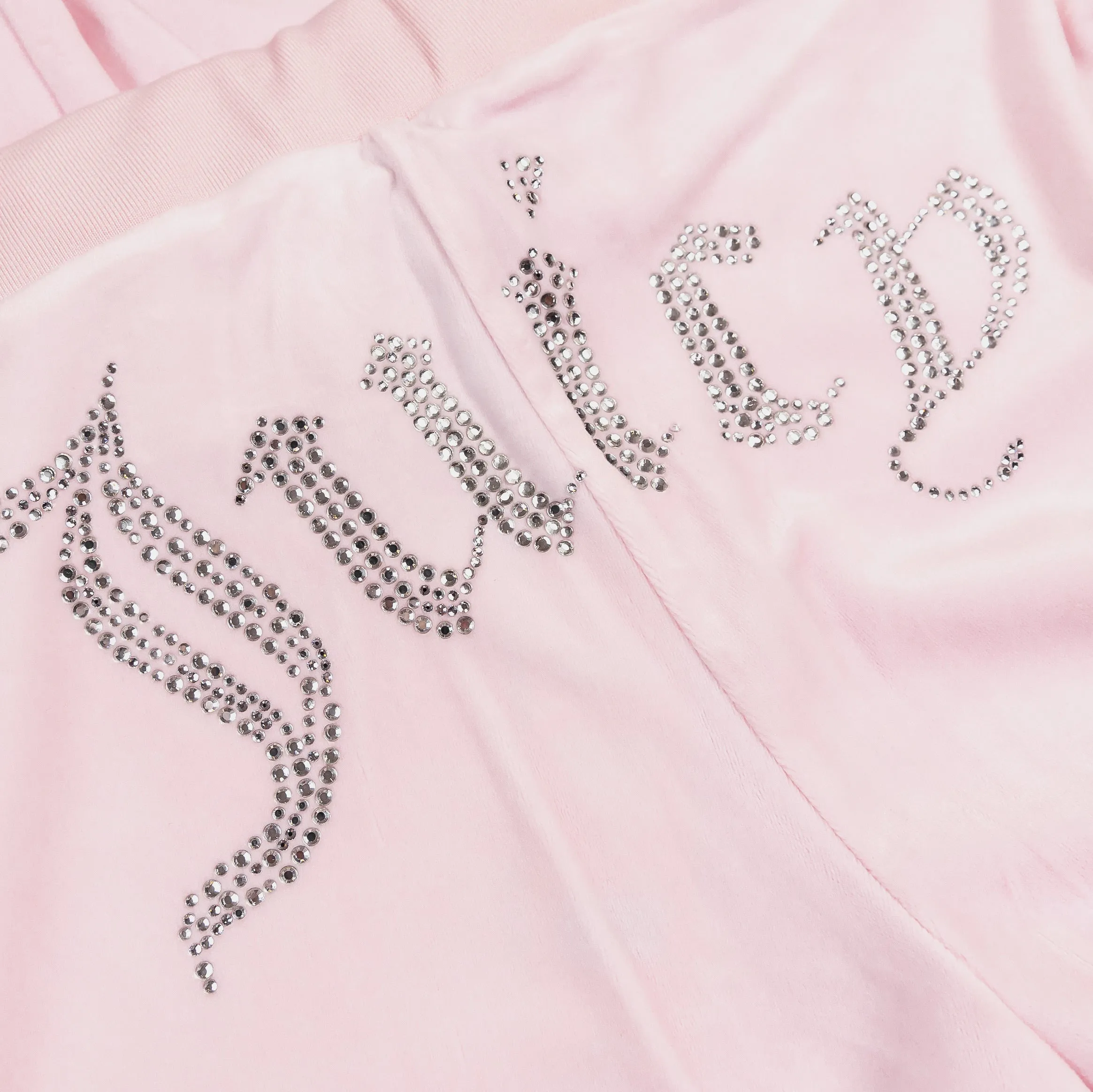 OG Big Bling Velour Womens Track Pants (Light Pink)