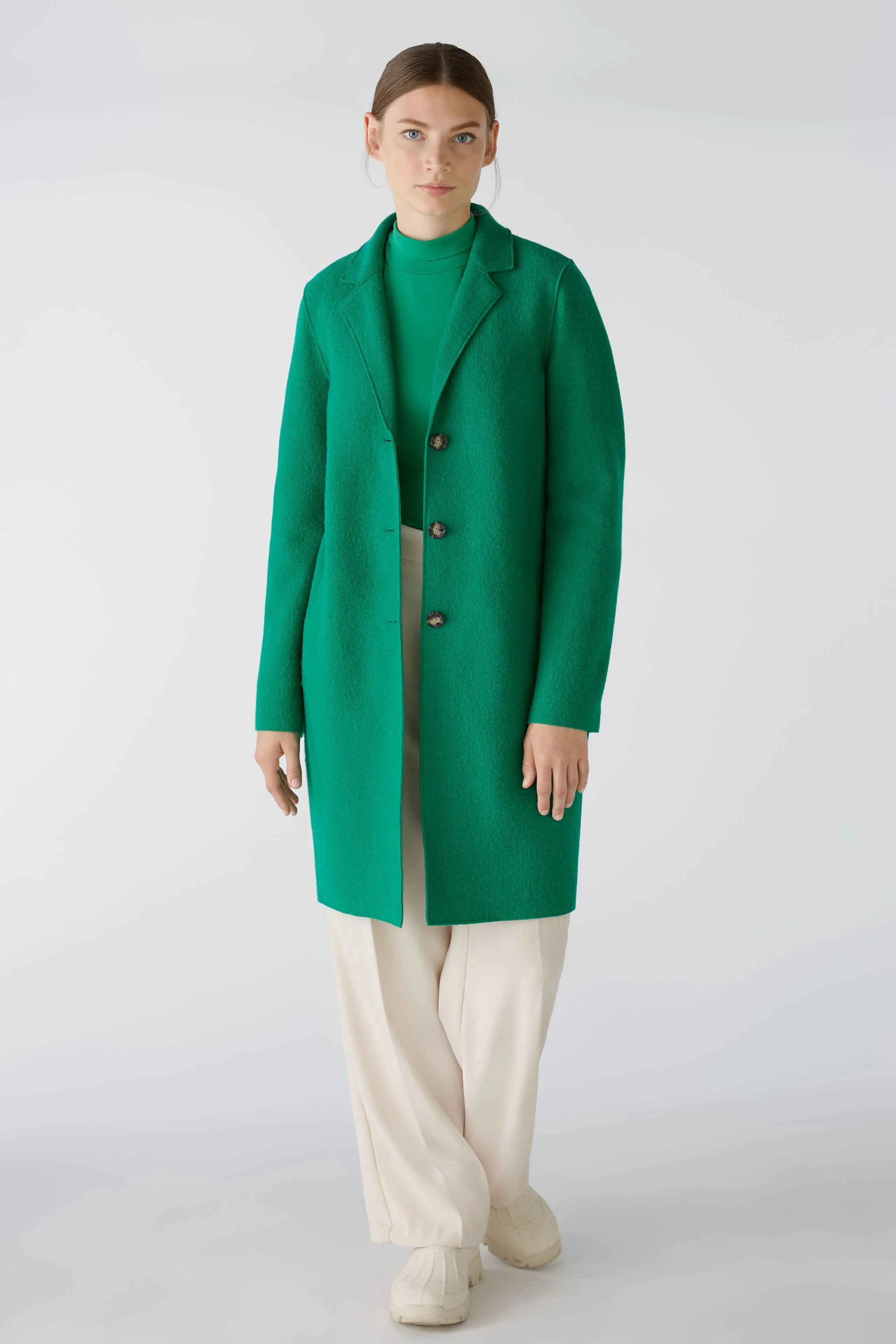 Oui Mayson Wool Coat Dark Green