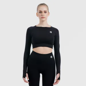 Pace Seamless Crop Top (Black)