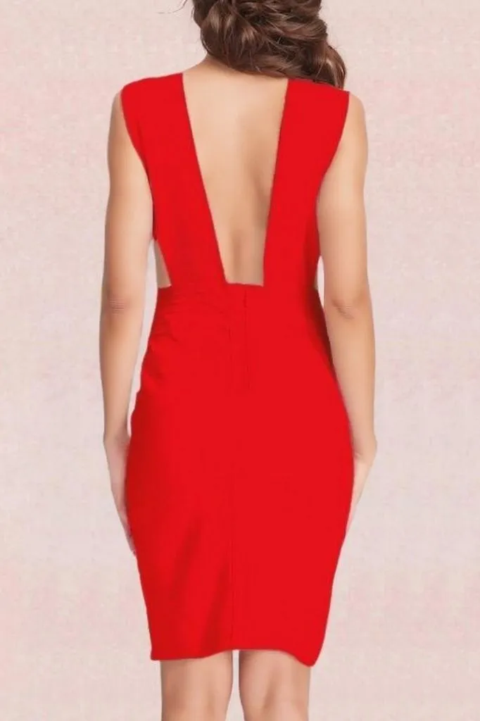 Pia Bandage Dress - Lipstick Red