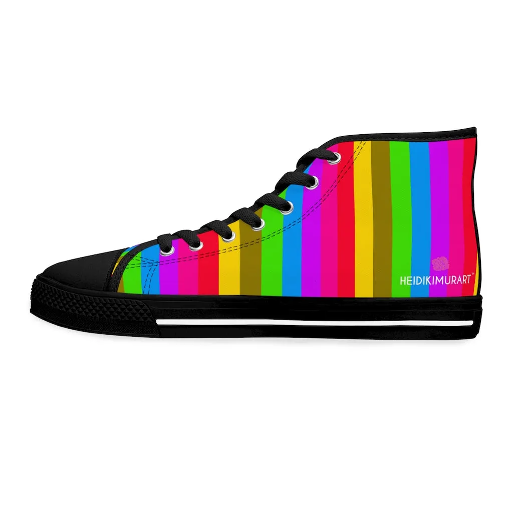 Rainbow Striped Women's High Tops