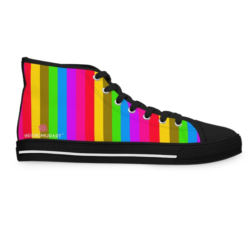 Rainbow Striped Women's High Tops