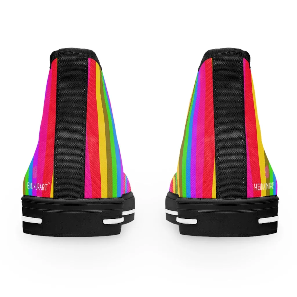 Rainbow Striped Women's High Tops