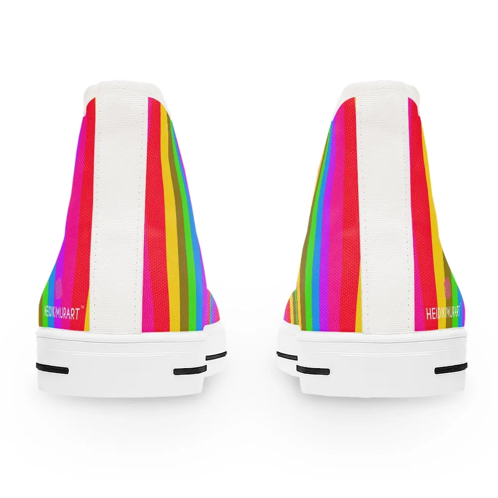 Rainbow Striped Women's High Tops