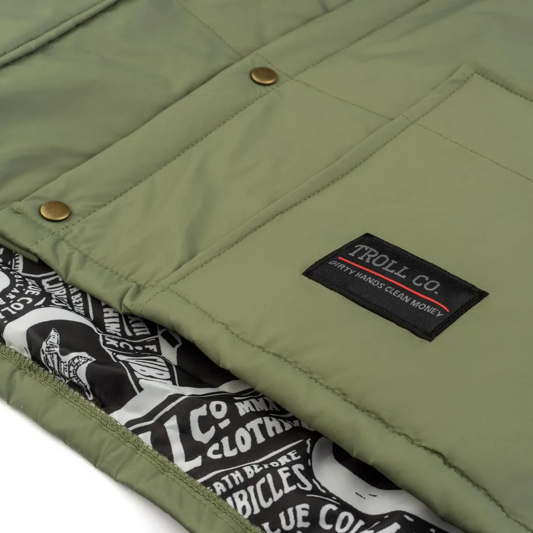 Redford Vest: Black   Military Green