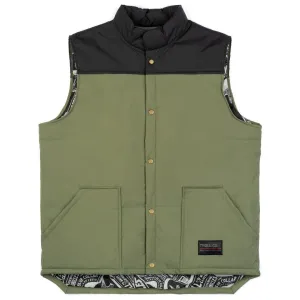 Redford Vest: Black   Military Green