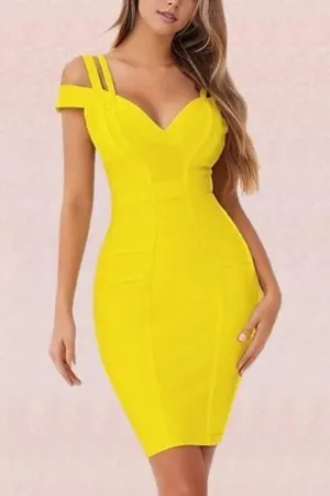 Sia Bandage Dress - Sun Yellow