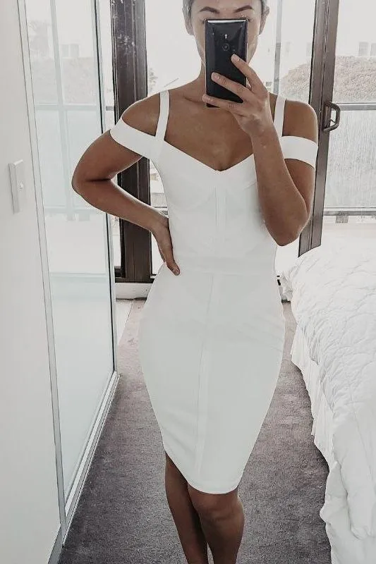 Sophia Bandage Dress - Pearl White