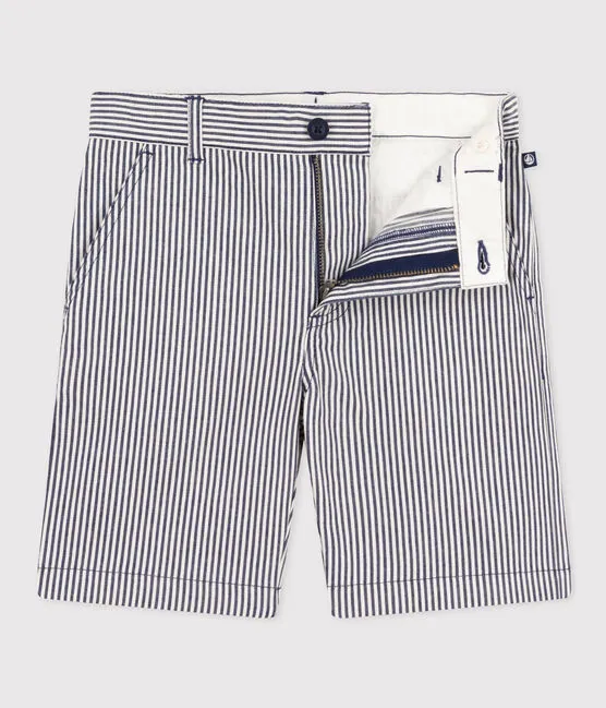 Stripy Cotton Bermuda Shorts