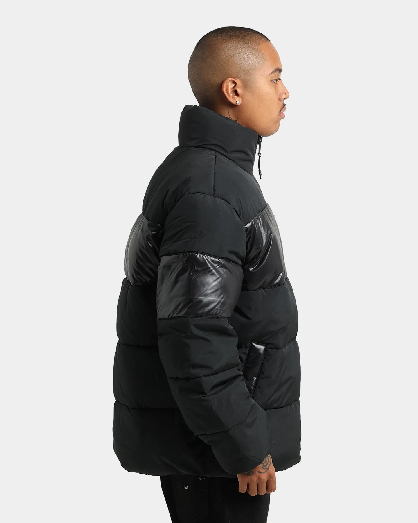 Tommy Jeans Tonal Colour Block Puffer Jacket Black