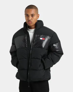 Tommy Jeans Tonal Colour Block Puffer Jacket Black