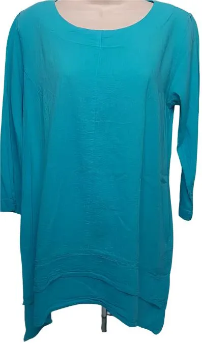 Top-Pullover-Turquoise-Women's-S-1676