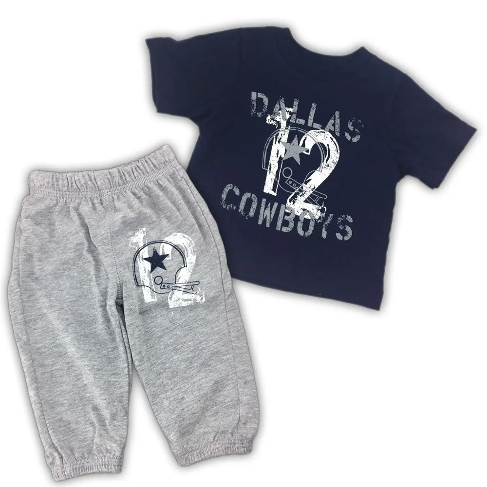 Vintage Style Cowboys Tee & Pants Set