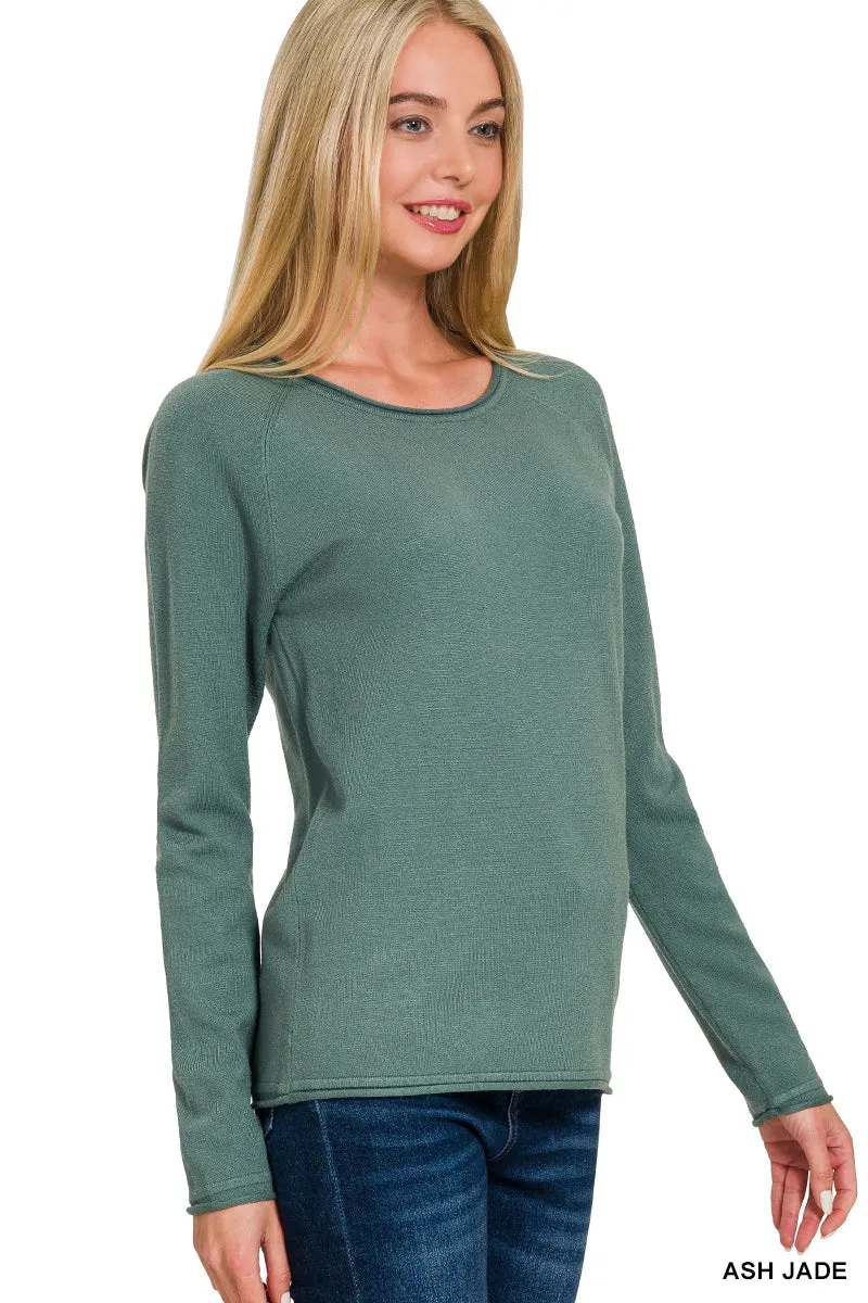 Viscose Round Neck Basic Sweater