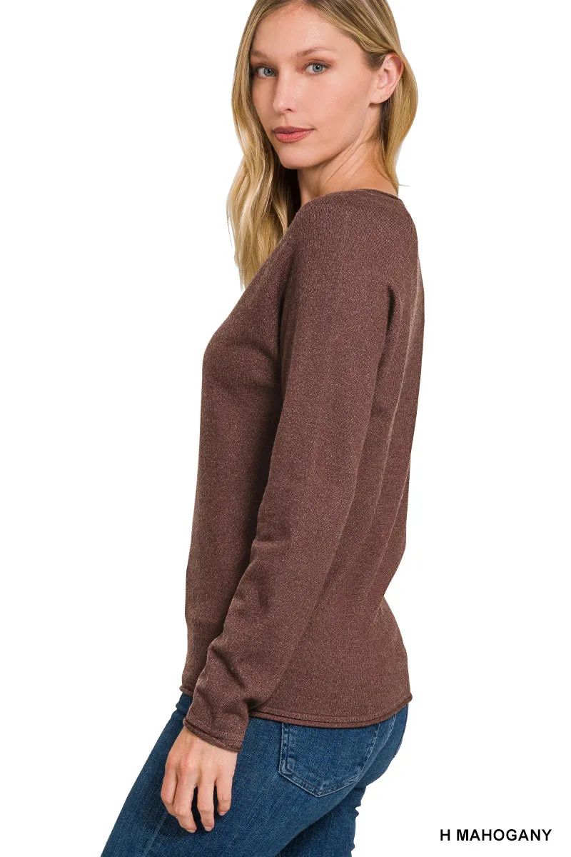 Viscose Round Neck Basic Sweater