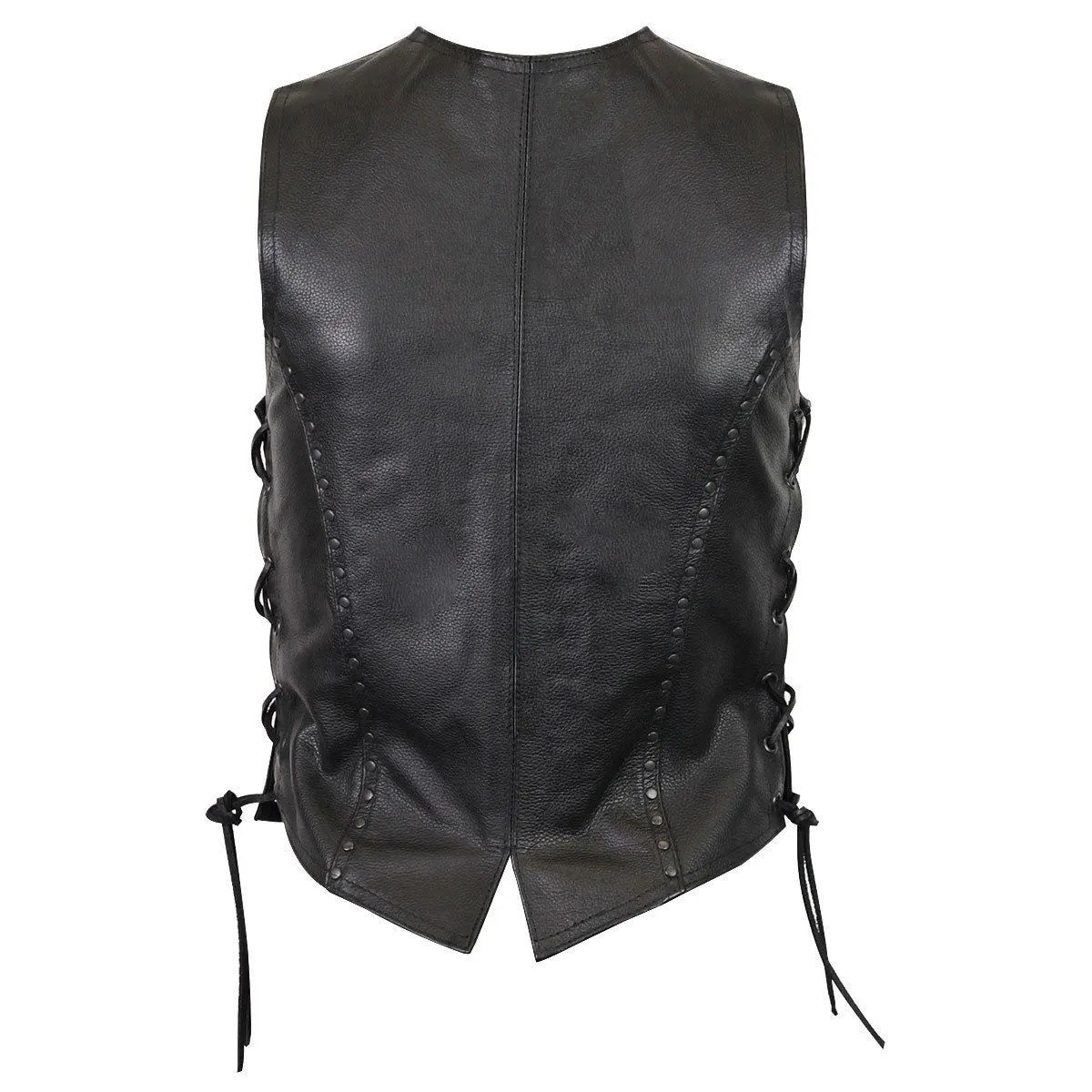 VL1049 Premium Cowhide Studded Leather Vest