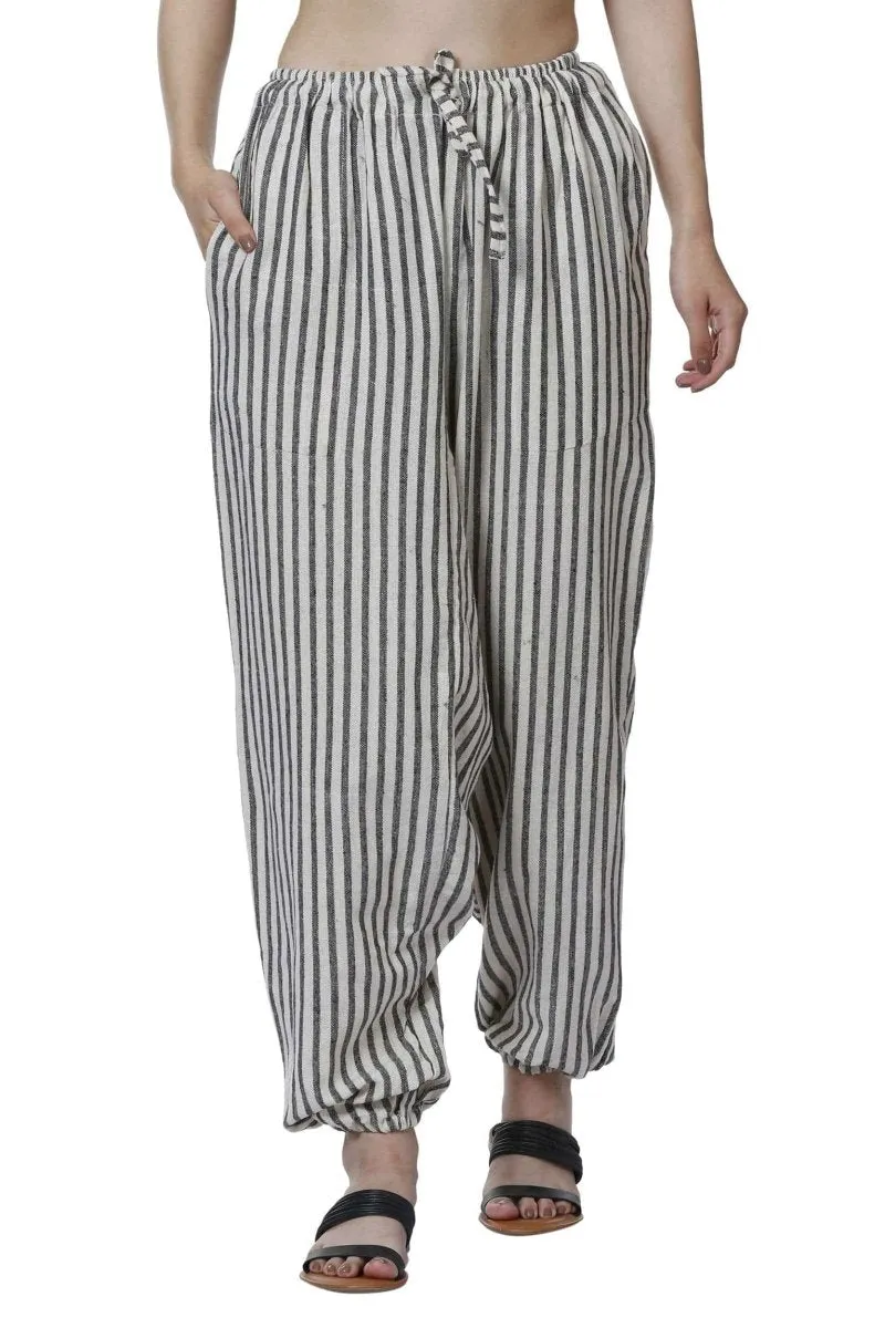 Women's Lounge Pant | White Stripes | Free Size