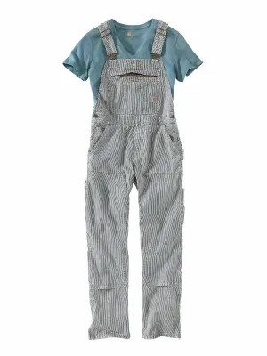 Women's Striped Railroad Overalls