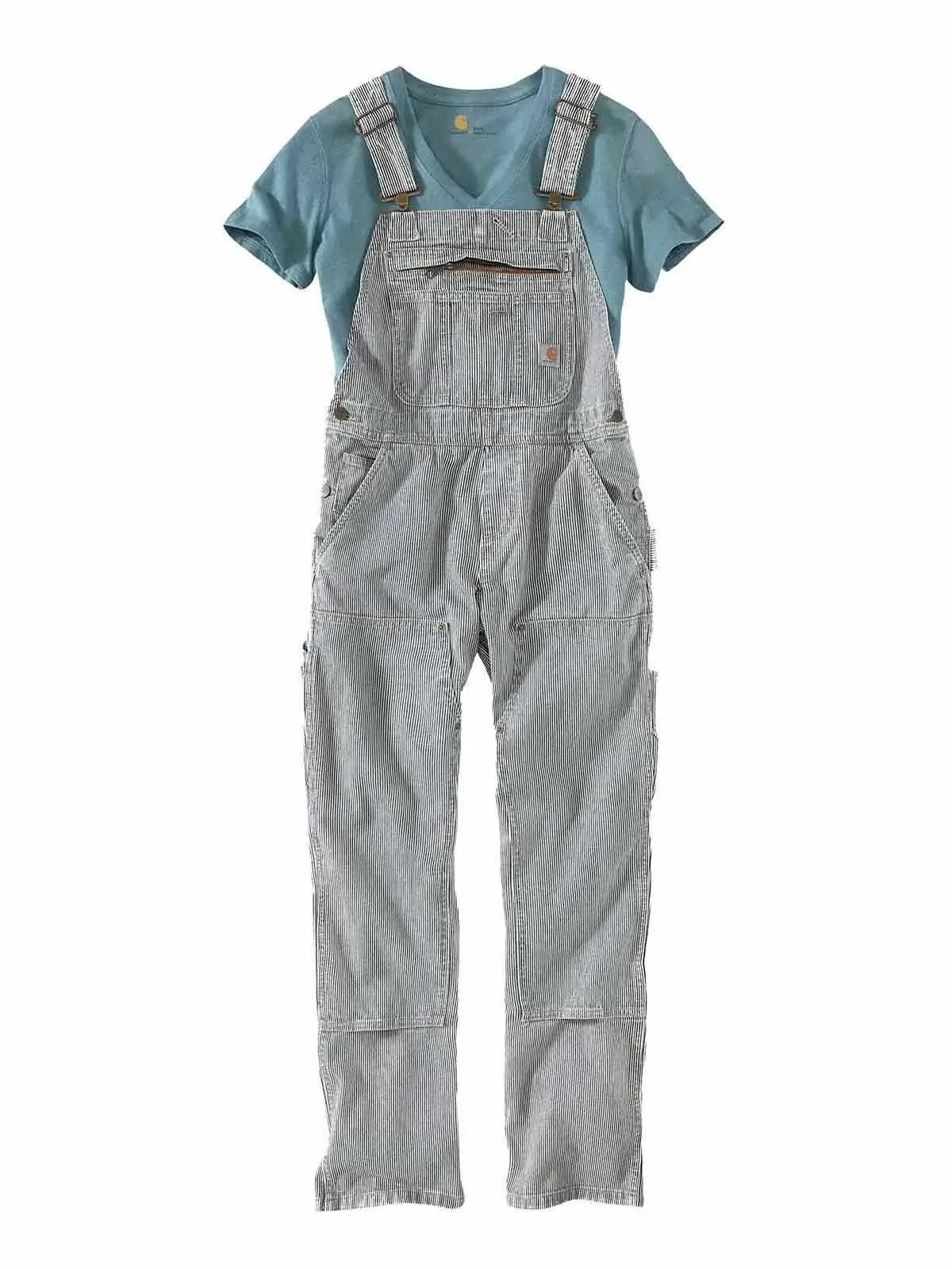 Women's Striped Railroad Overalls