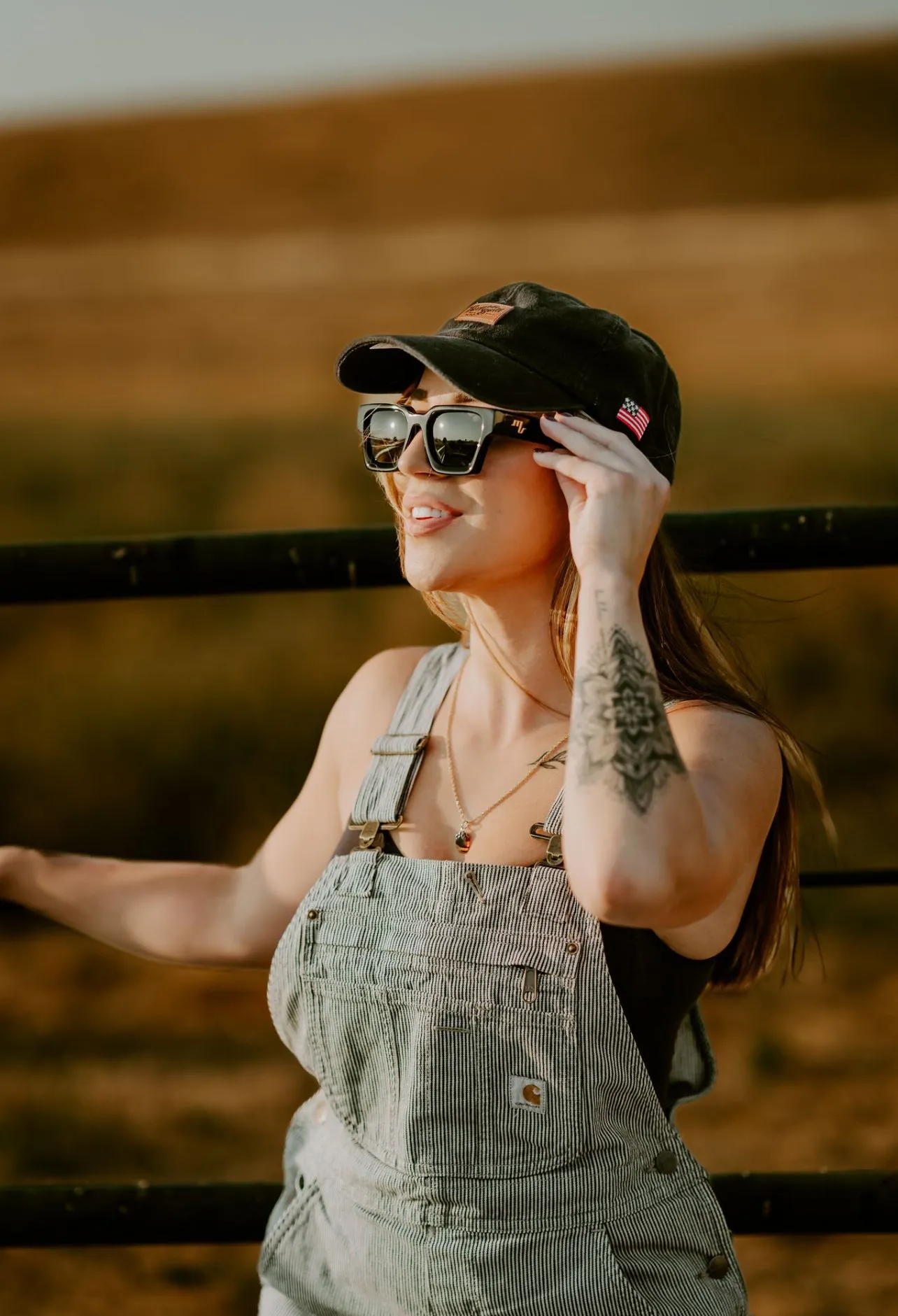 Women's Striped Railroad Overalls