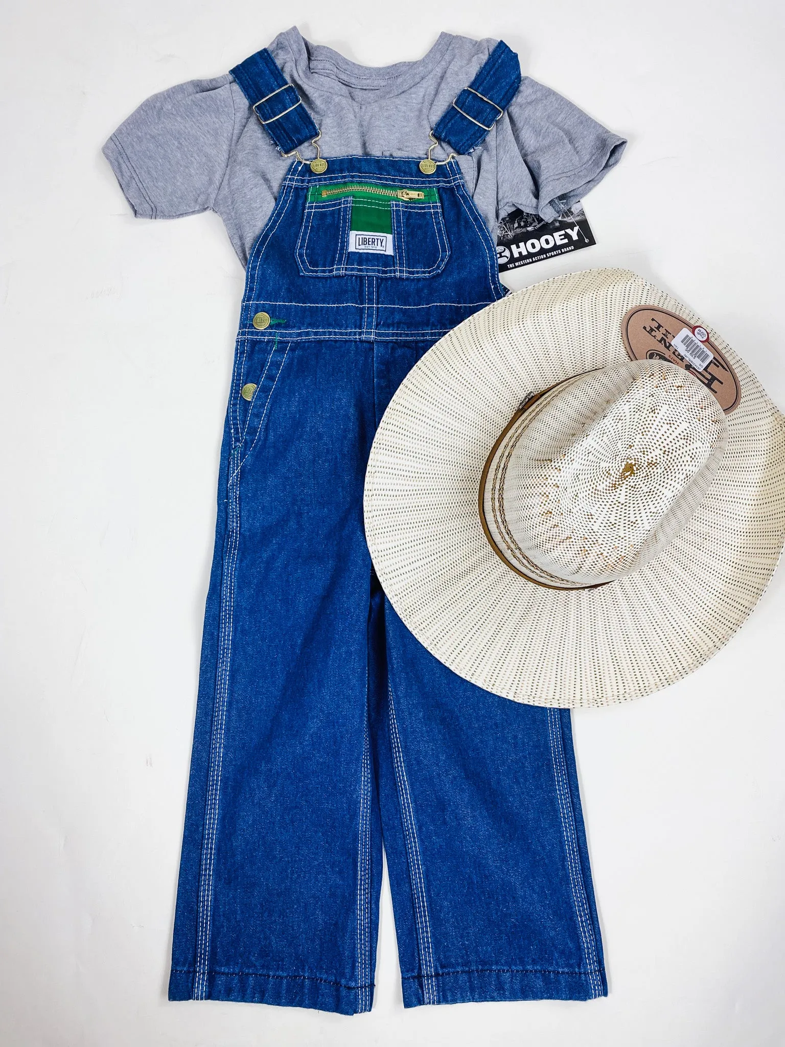 Youth Kids Denim Blue Overalls