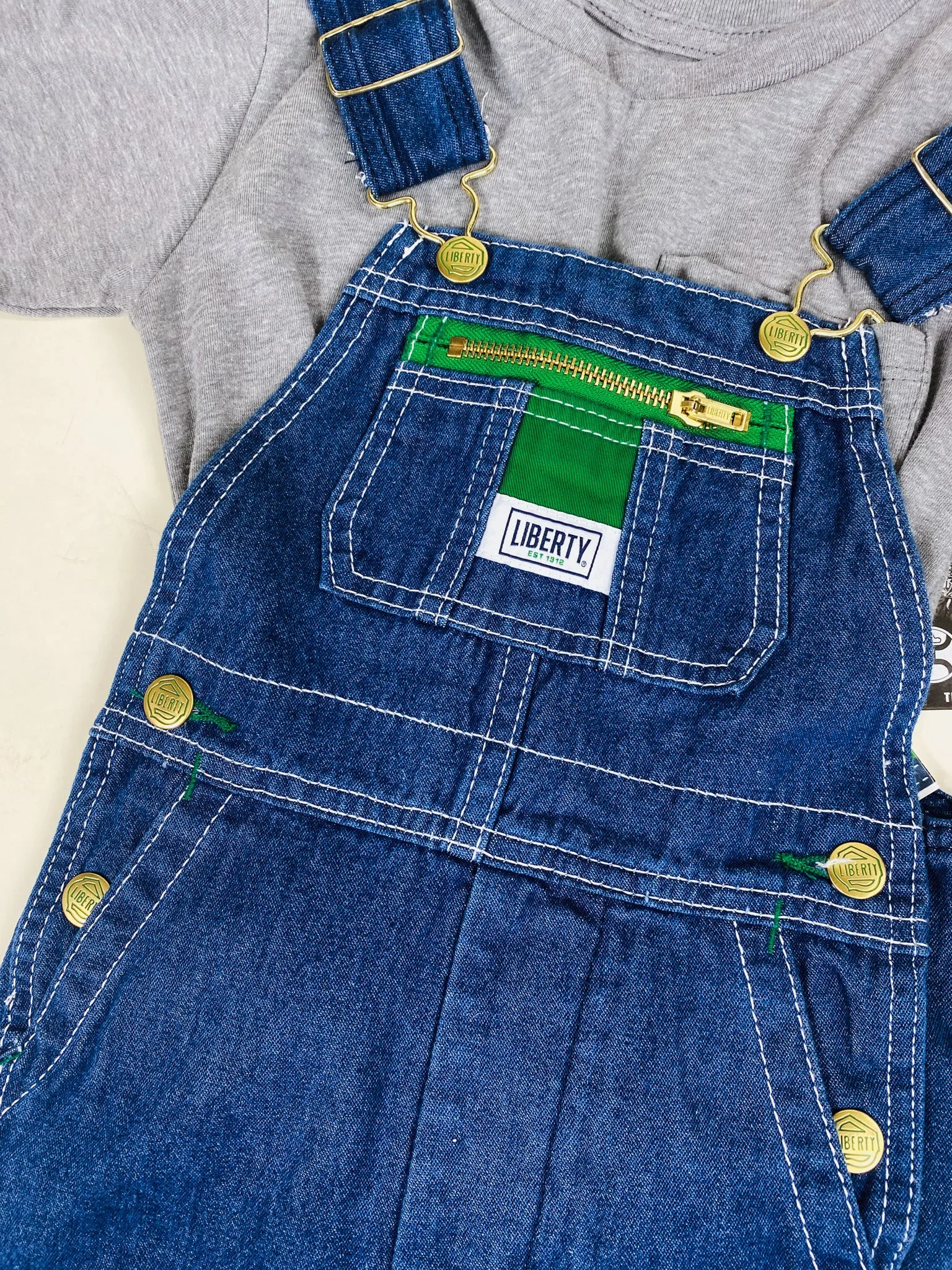 Youth Kids Denim Blue Overalls